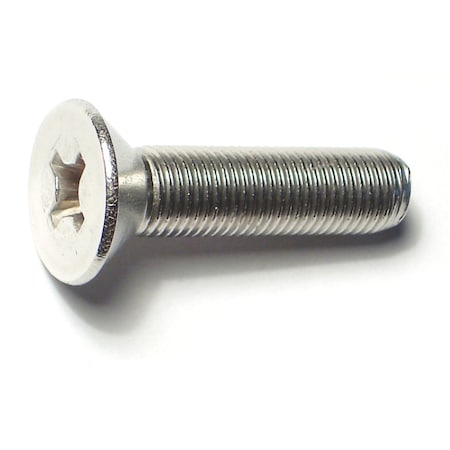 Midwest Fastener 3/8"-24 x 1-1/2 in Phillips Flat Machine Screw, Plain 18-8 Stainless Steel, 4 PK 79075